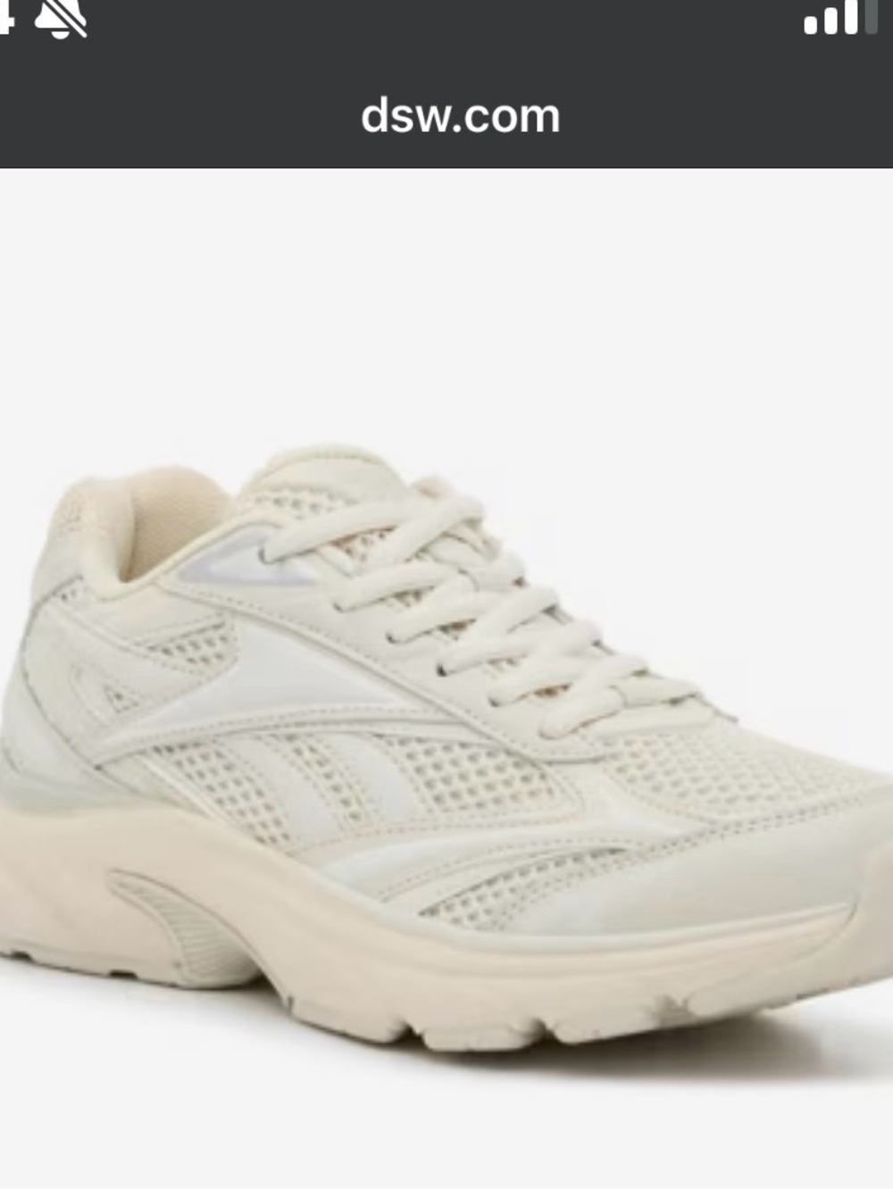 Reebok Women’s Cream White Mesh Athletic Sneaker